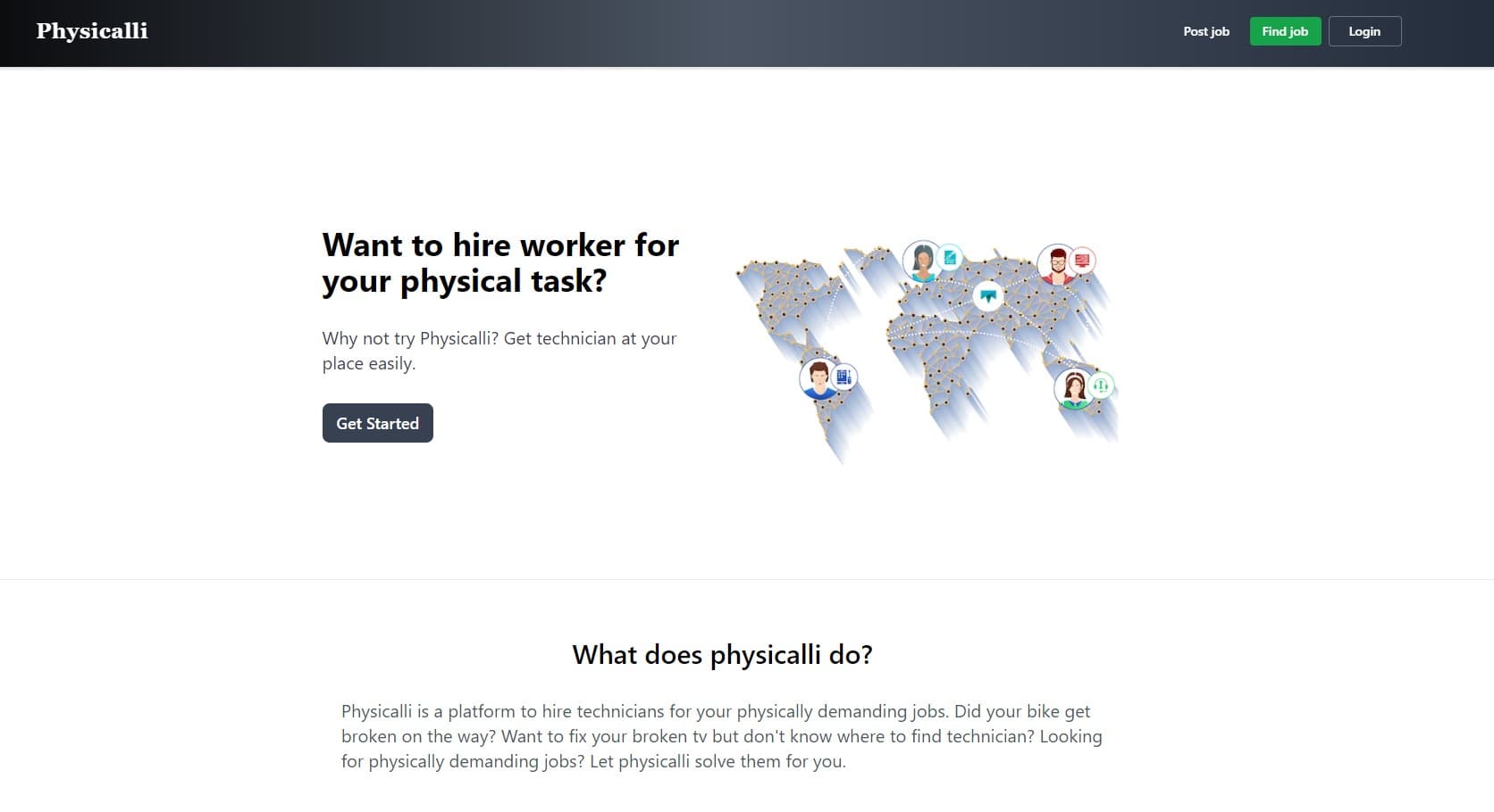 Physicalli - A physical job posting platform
