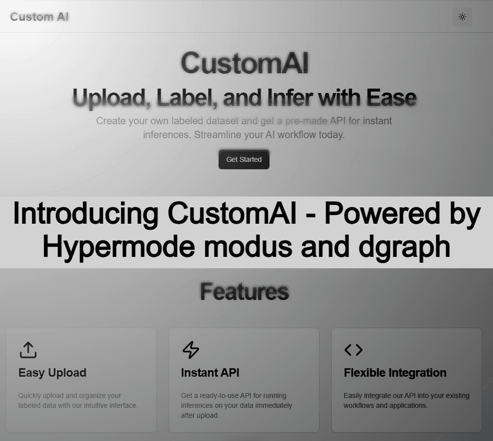 CustomAI - Create AI Image classification API without code | Made with Modus, HyperMode, and Dgraph
